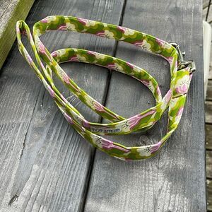 Dog Attired Green, Pink and White Floral Dog Collar, 60” Long, 1” Wide.